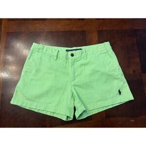 Ralph Lauren Sport Lime Green Chino Shorts Size 2 Preowned Excellent Y2K